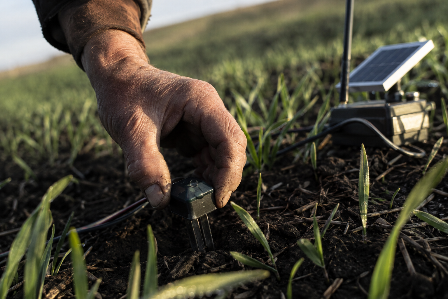 computers and electronics in agriculture — المكونات الأساسية: أجهزة الاستشعار وإنترنت الأشياء